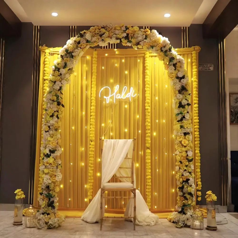 Haldi Ceremony Indoor Setup
