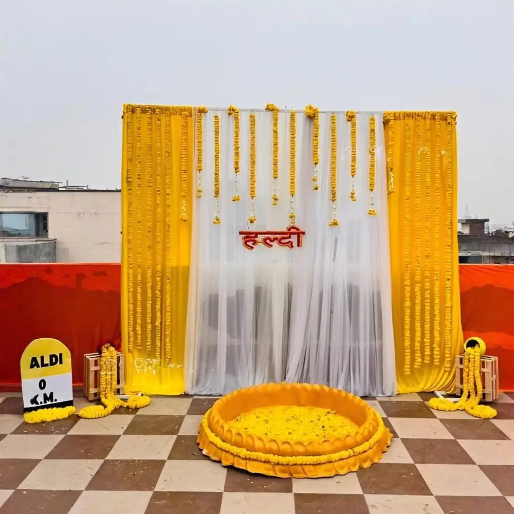 Terrace Haldi Decoration