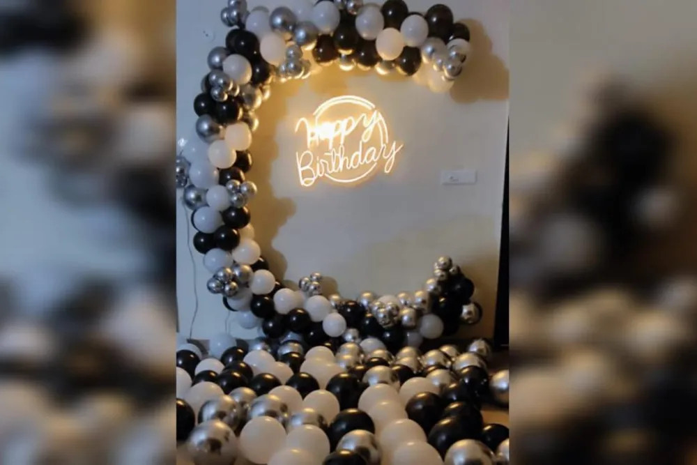 Black & White Birthday Theme Decor