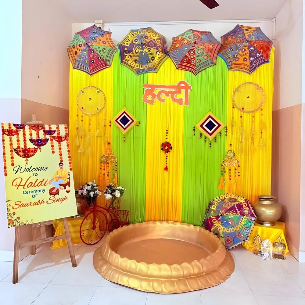 Haldi Backdrop Setup