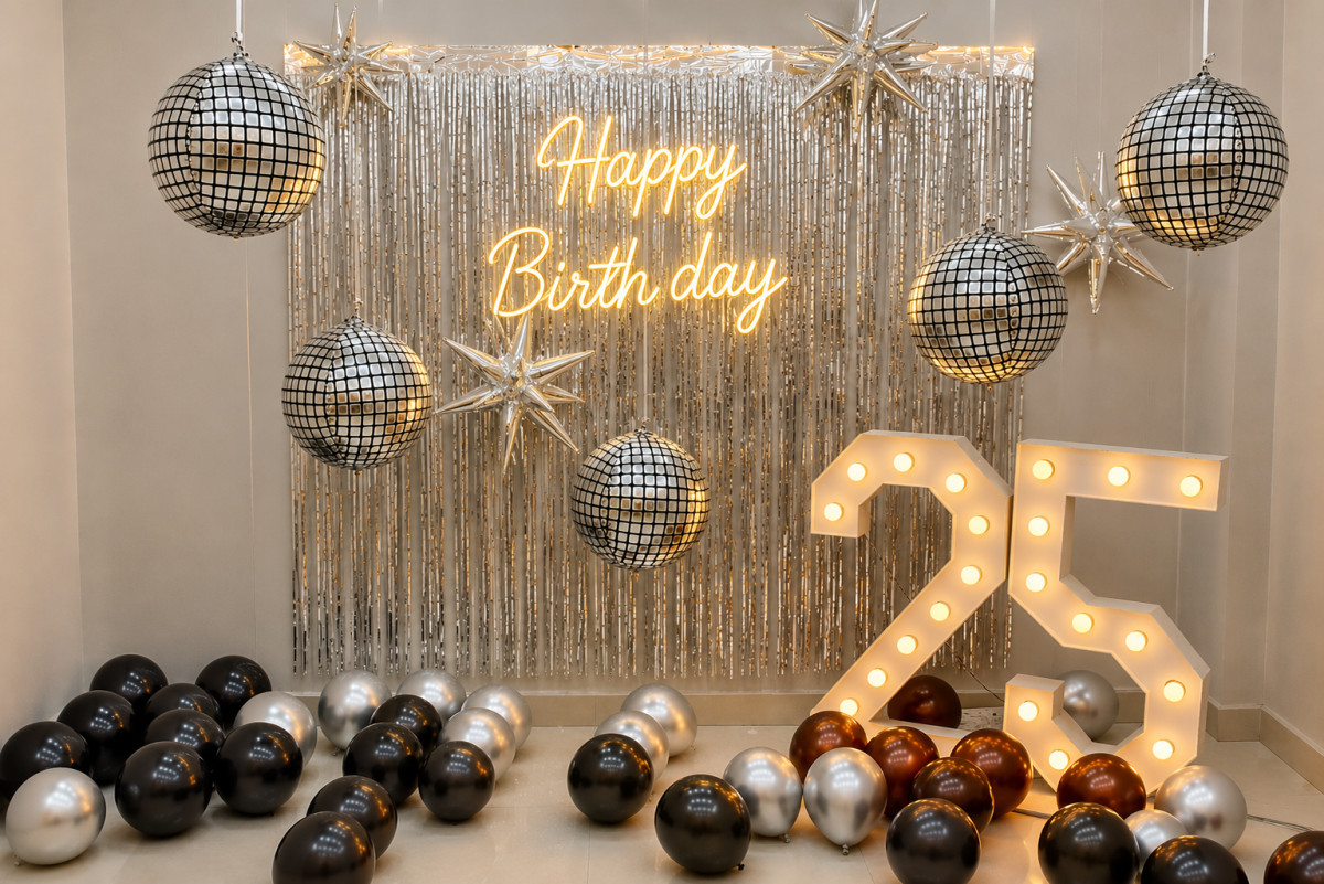 Silver Shine Disco Party Decor